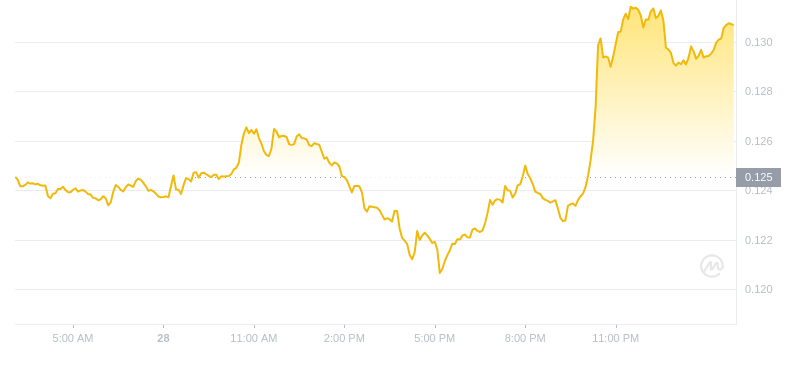 2024년 9월 29일 03:00의 Dogecoin 최신 가격