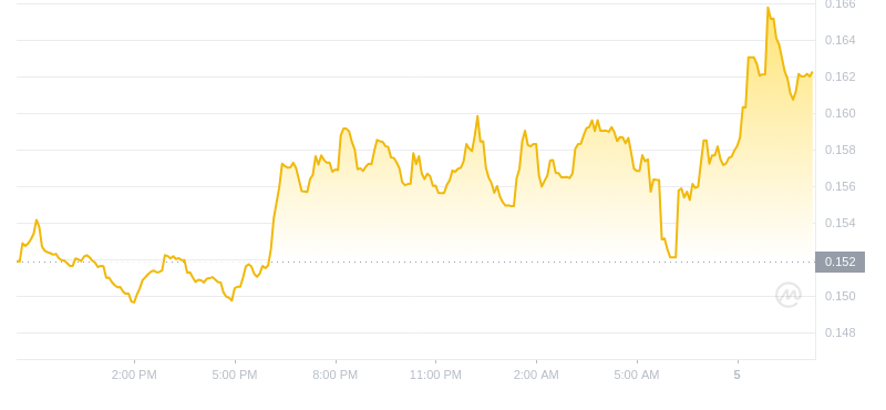 Le dernier prix du Dogecoin à 10h00 le 5 novembre 2024