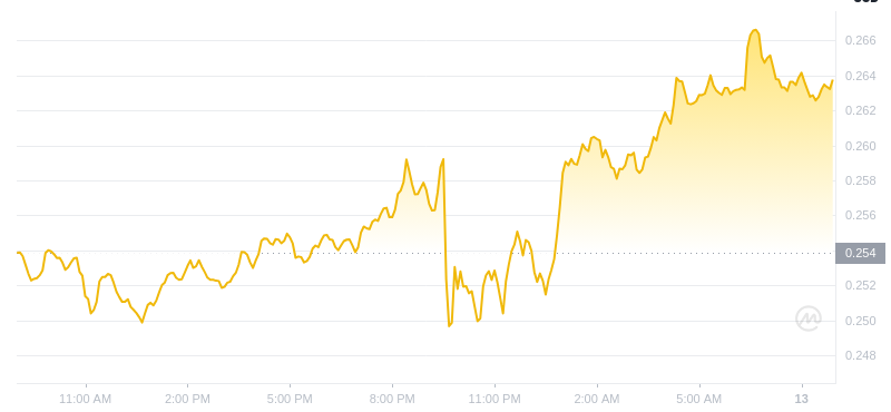 2025年2月13日08:00 DogeCoin最新価格