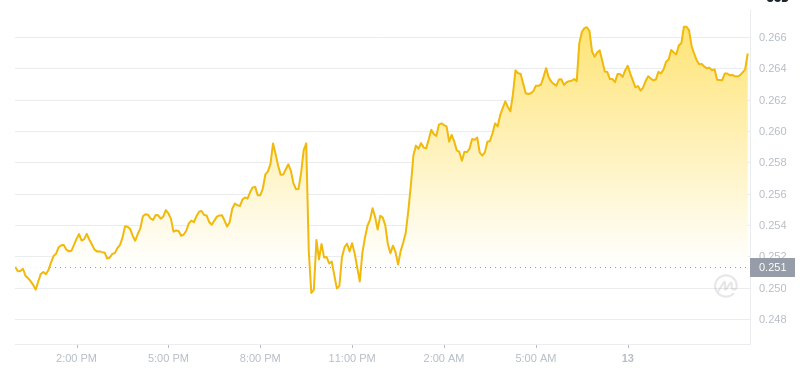 2025年2月13日、11:00 Dogecoin最新価格
