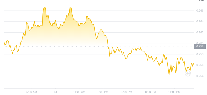 2025年2月14日01:00 DOGECOIN最新価格