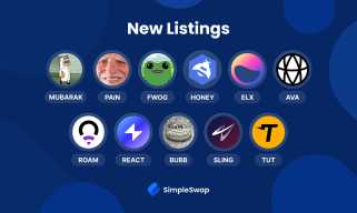 Liste des pièces de monnaie de mars: Simpleswap se développe avec de nouveaux jetons