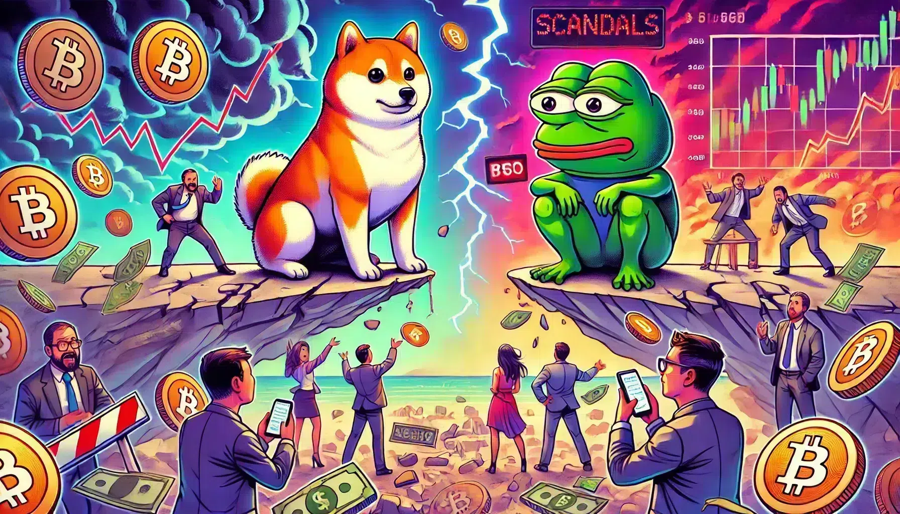 Dorje Whale & Shibu Burns & Pepe Death Cross: Quelle pièce de mème se brisera en premier?