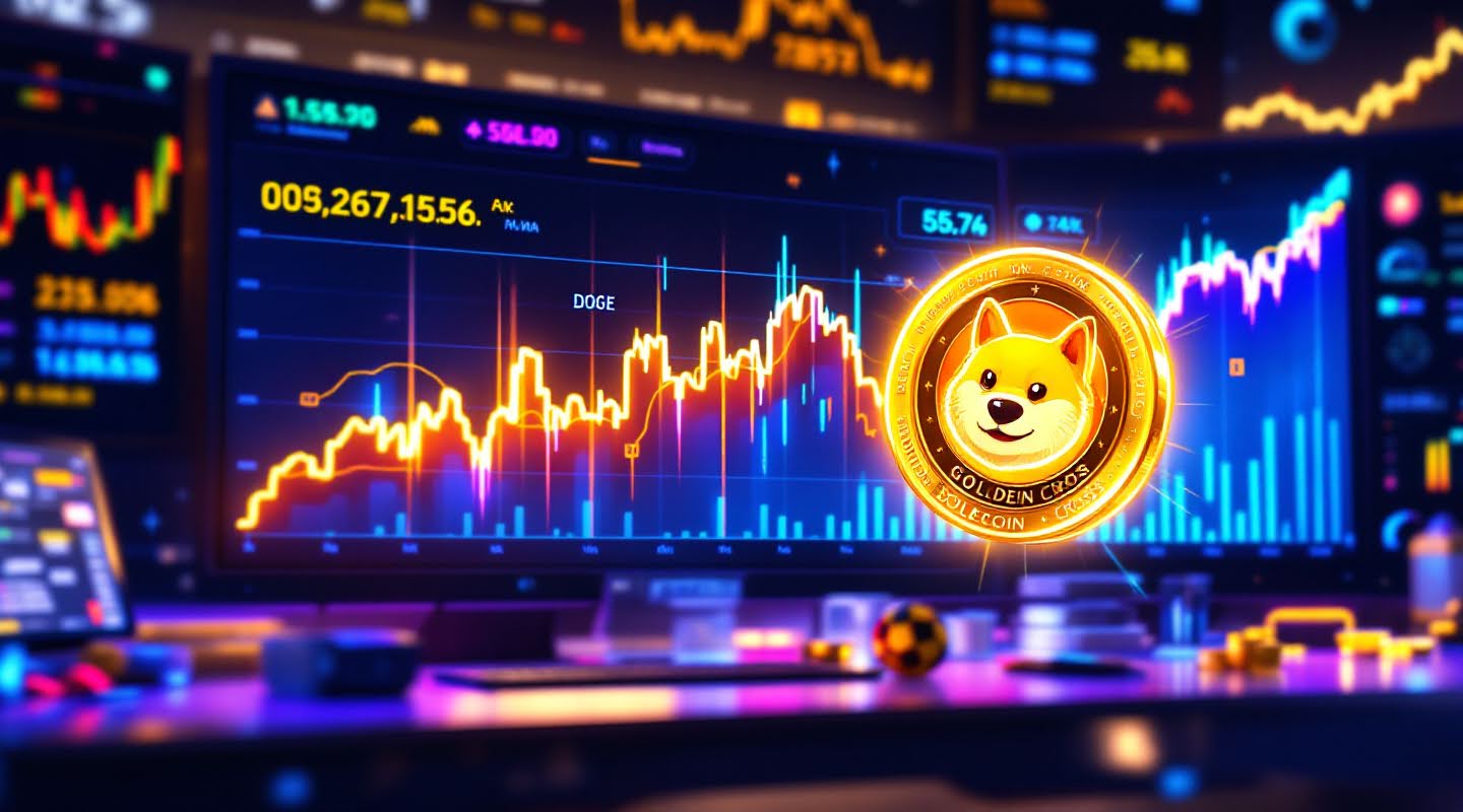 Le prix de Dogecoin clignote une croix d'or rares alors que les investisseurs parient sur cette pièce de mème concurrente