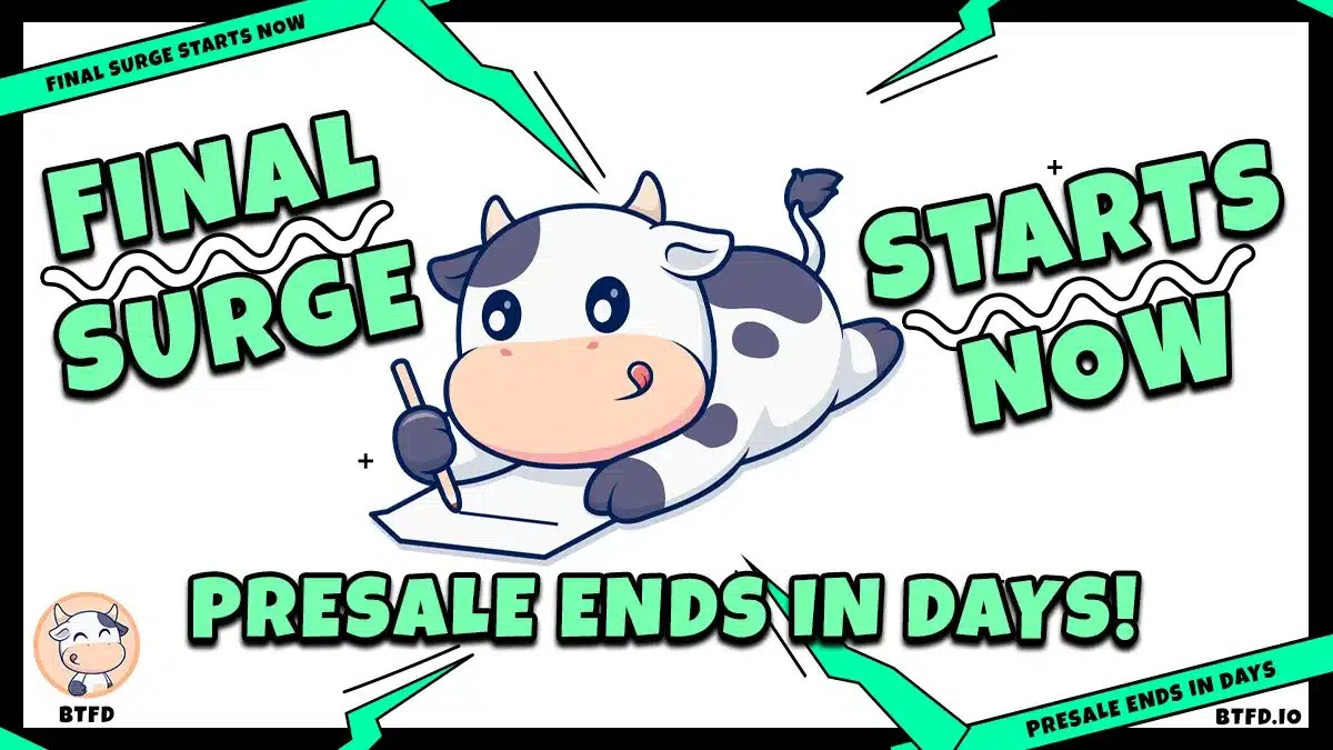 La pré-vente de BTFD est bientôt terminée - déterminée à 90% APY, 2900% de profit! Quand Shib and Doge explose