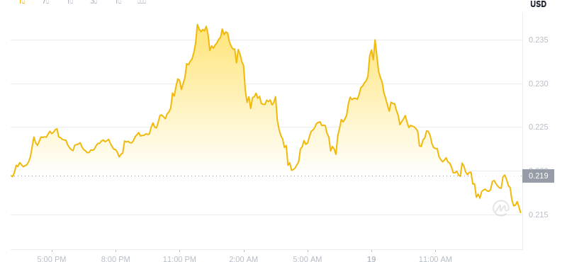 2025 년 5 월 19 일, 15:00 Dogecoin 최신 가격