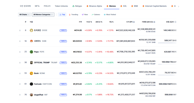 Meme Coin Mania : 2025 년을 이끌 준비가 된 Top 8 Meme Coin