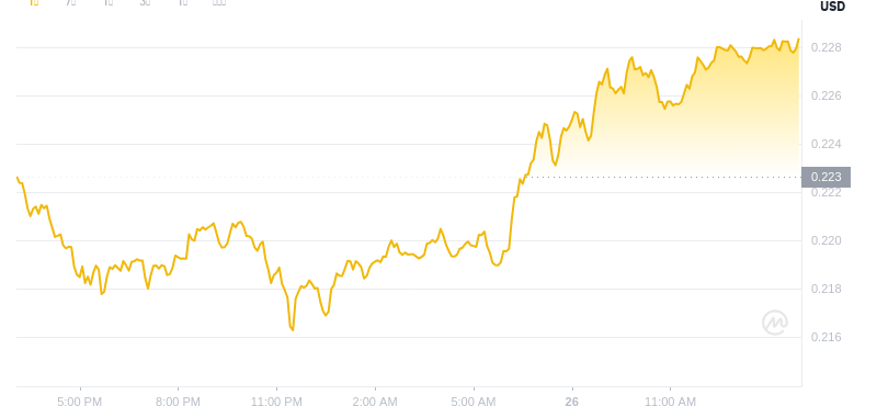 May 26, 2025 at 15:00 Dogecoin latest price