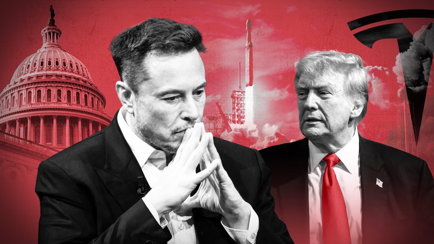 트럼프와 엘론 - 밈 동전을 흔들리는 트위터 전쟁