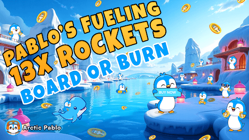 企鹅港的第33阶段 - 北极帕勃罗硬币的0.00057 $ 0.00057的入场费如何飙升至0.1美元,而矮胖的企鹅和多狗币则大胆地举动...