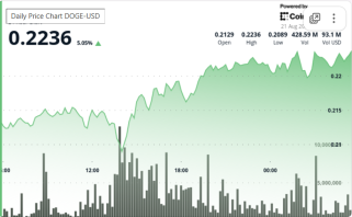 クジラの蓄積により、DogecoinのV字型の回復が最低$ 0.21からの回復をもたらします