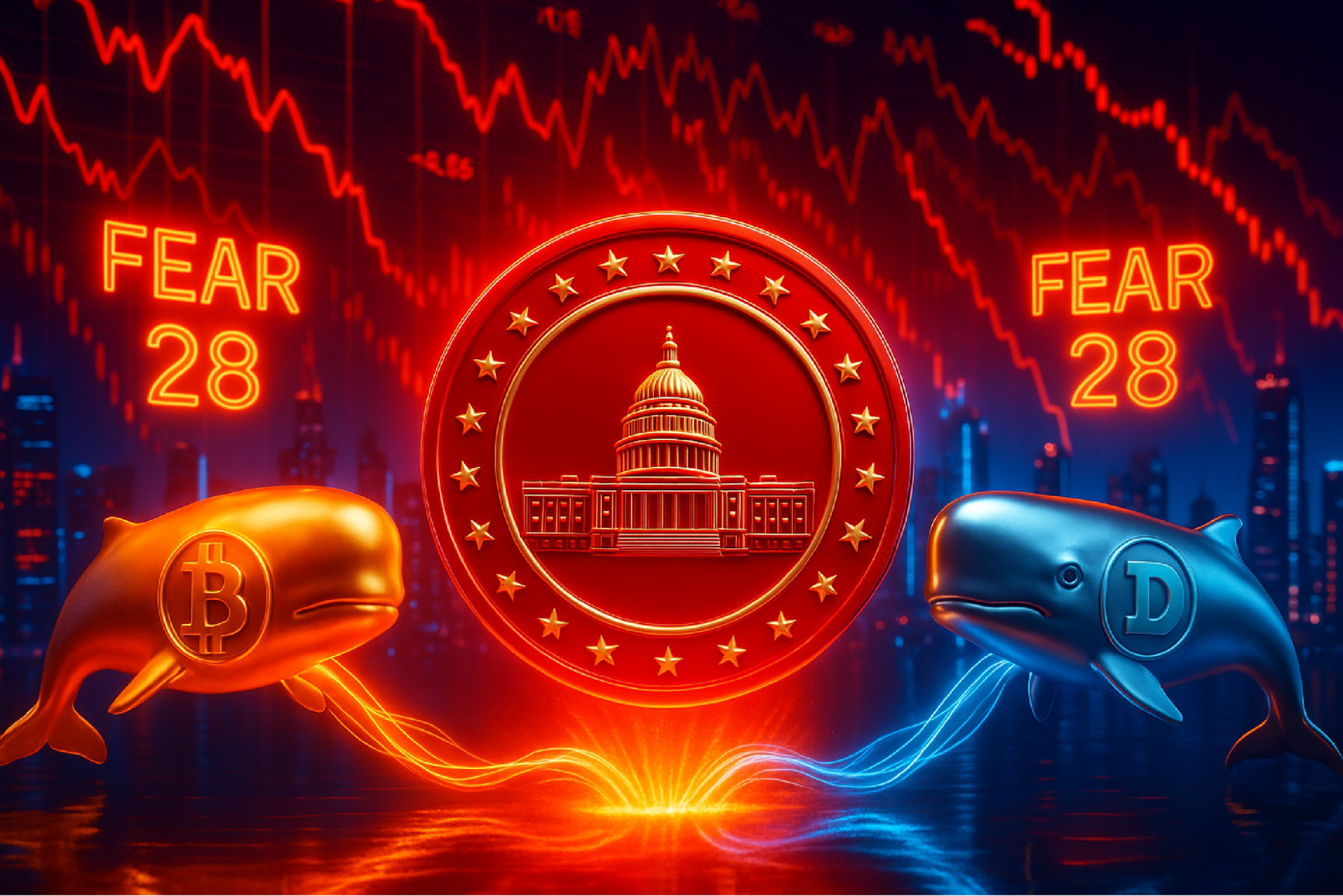 Bitcoin & Dogecoin Whales Load Up — Retail Fear Hits 28 as MAGACOIN FINANCE Attracts Early Smart Money